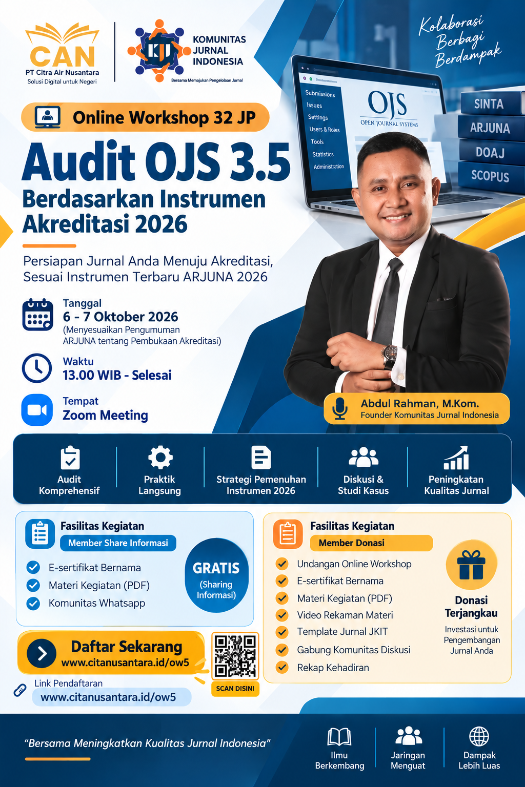 Online Workshop 32JP : Audit OJS 3.5 Berdasarkan Instrumen Akreditasi 2026
